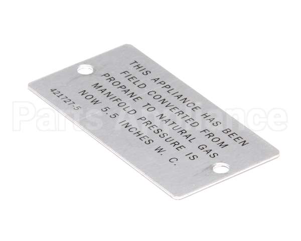 00-421727-00005 Vulcan Hart Plate,Propane To Natural Gas