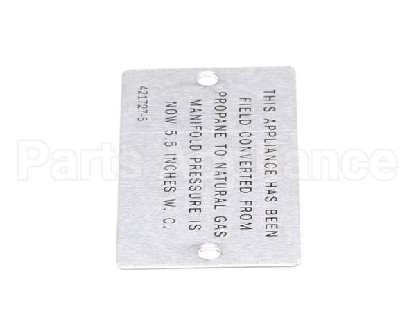 00-421727-00005 Vulcan Hart Plate,Propane To Natural Gas