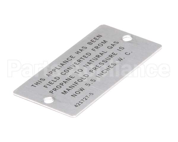 00-421727-00005 Vulcan Hart Plate,Propane To Natural Gas