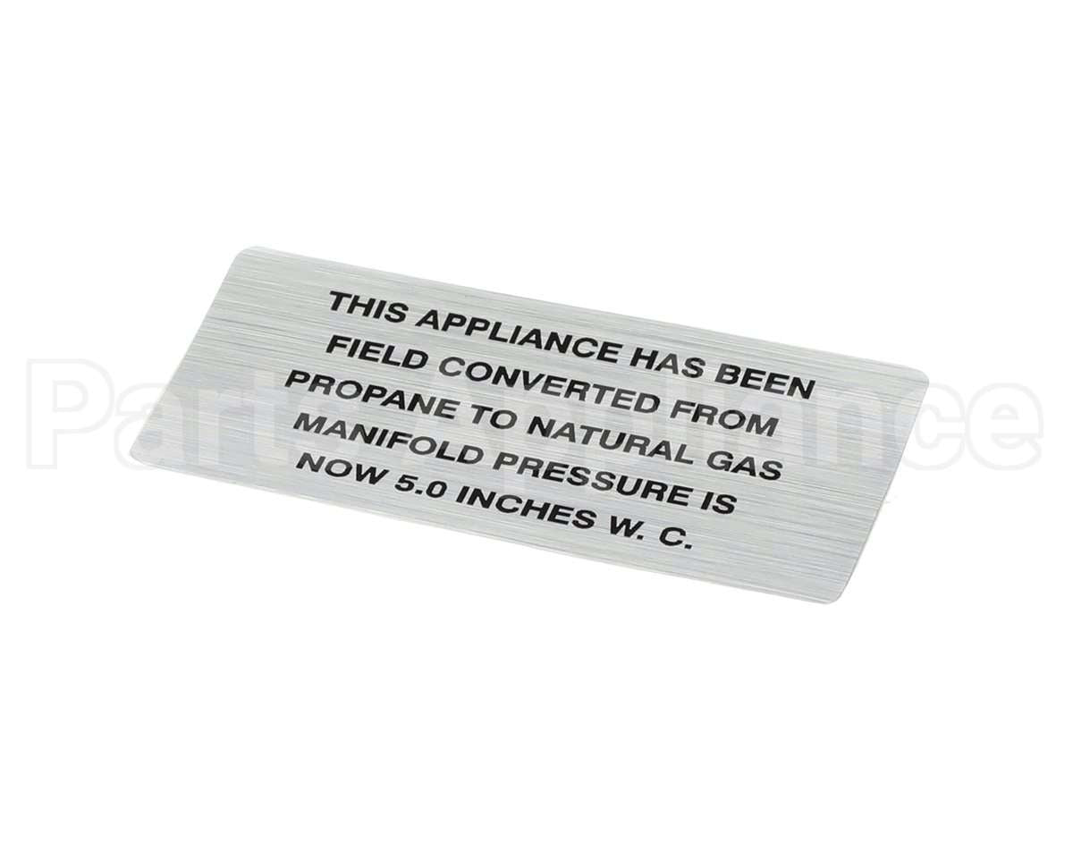 00-421727-00016 Hobart Plate,Propane To Nat Gas (5.0)