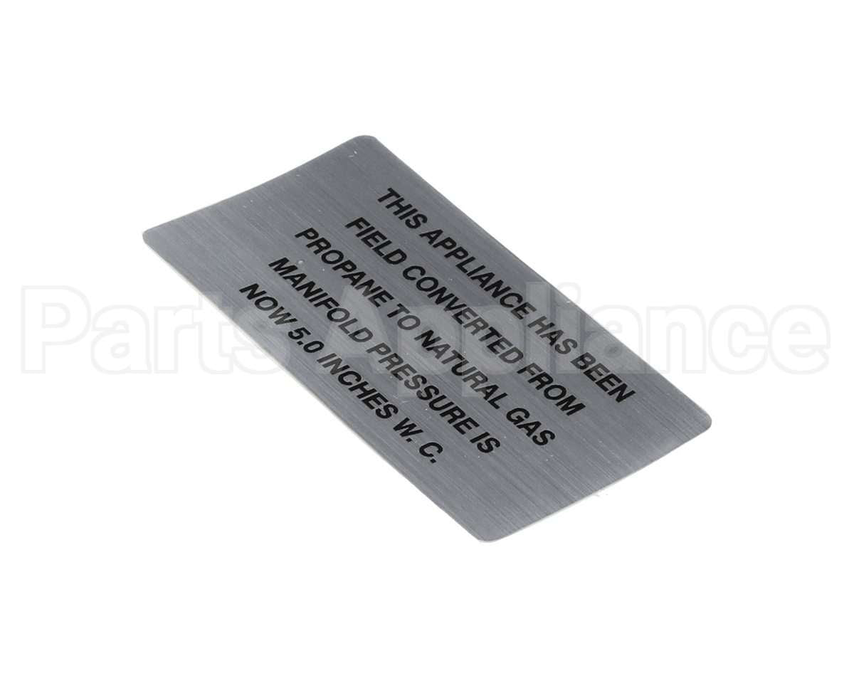 00-421727-00016 Hobart Plate,Propane To Nat Gas (5.0)