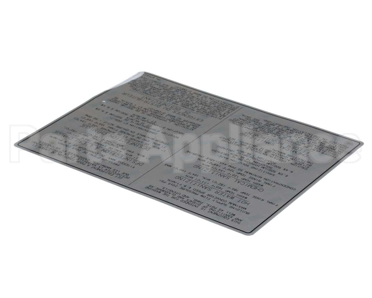00-974827 Hobart Label, Dishwasher-Bilingual