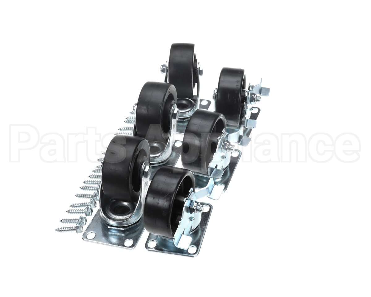 00C31S074A Beverage Air Caster Kit - 3" Plate, 6 Cstrs(3 Lck,3 N