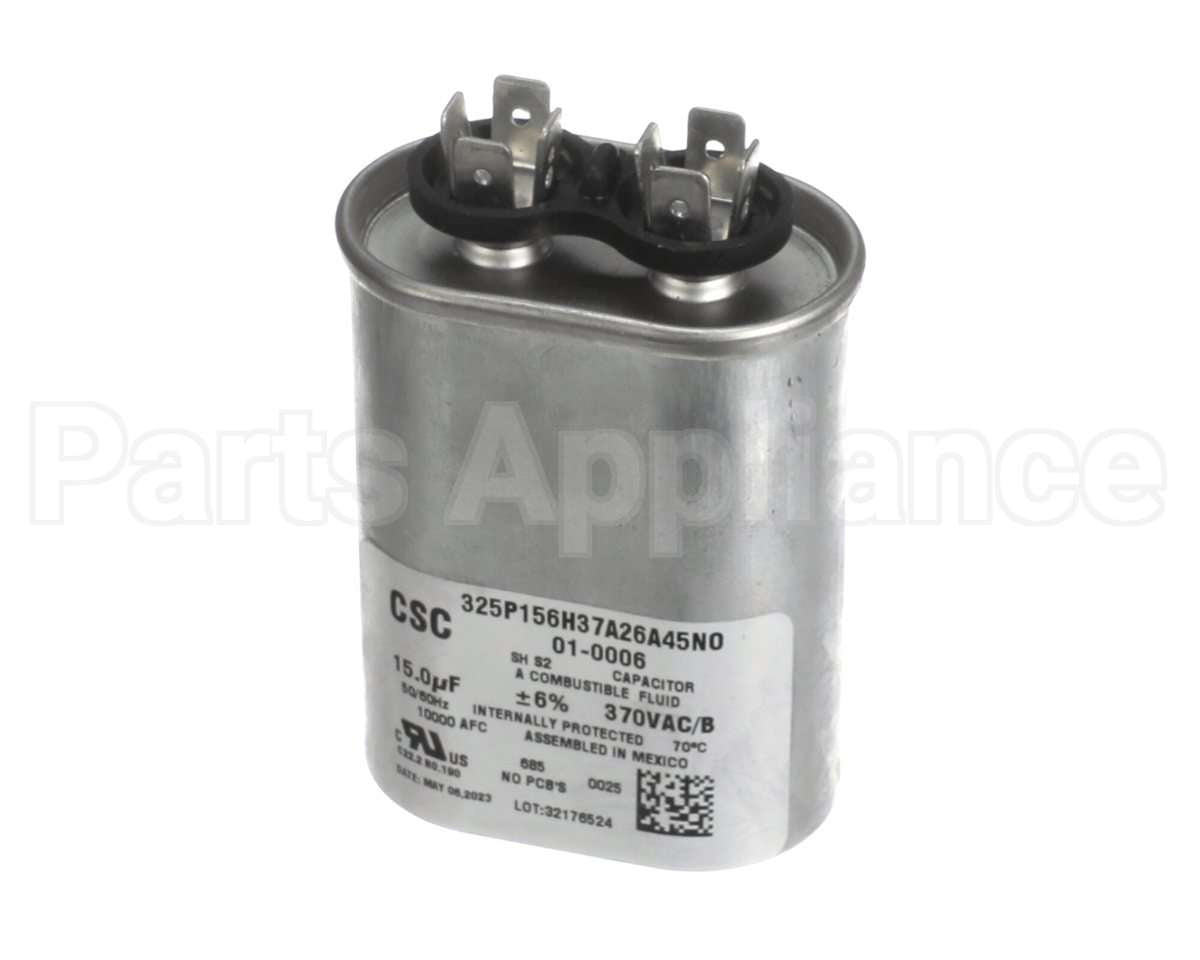 01-0006 Nortek Run Cap,Oval,370V,15Uf
