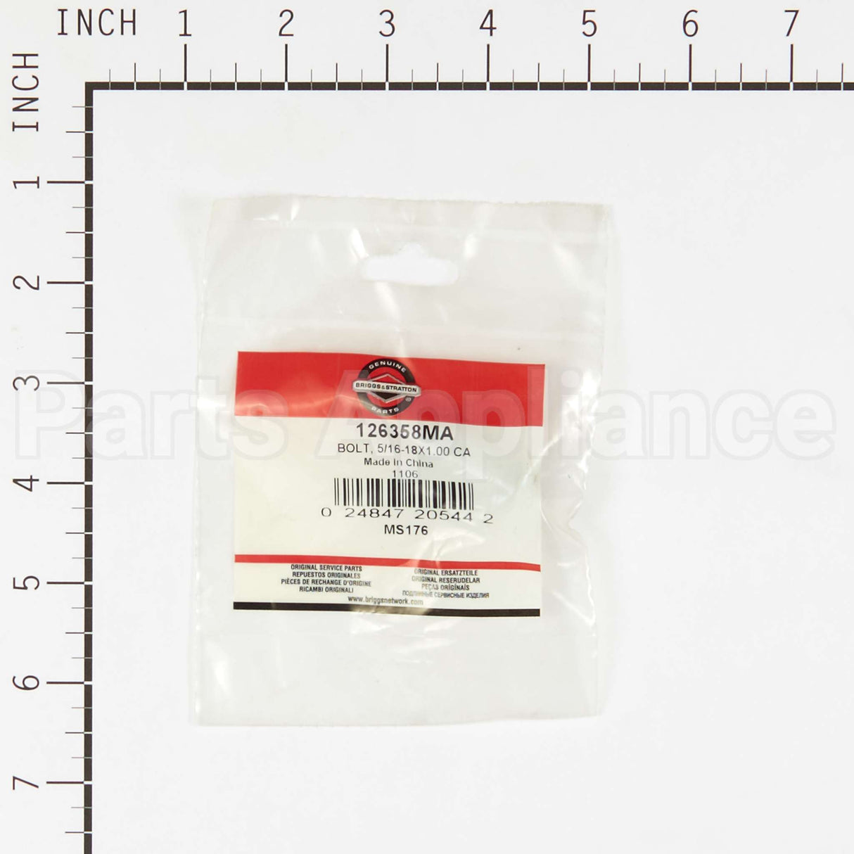 126358MA Briggs & Stratton Bolt 5/16-18X1.00 Ca