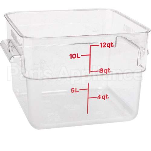 12SFSCW Compatible Cambro Container Sq Clear 12Qt