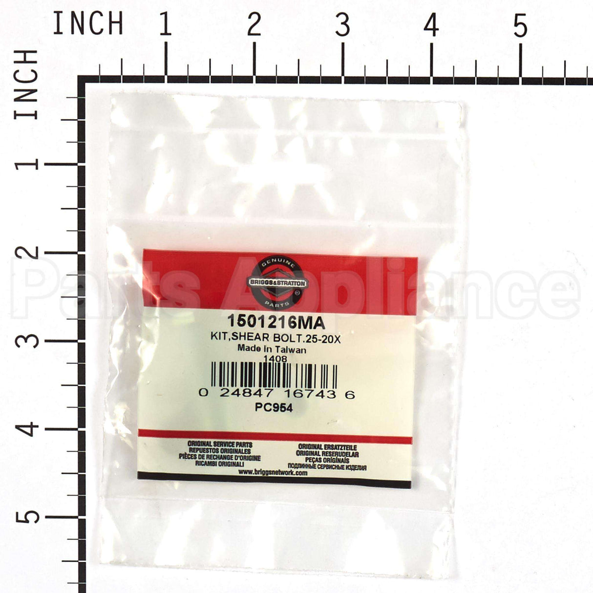 1501216MA Briggs & Stratton Kitshear Bolt.25-20X