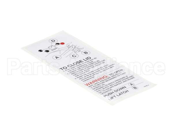 16181 Henny Penny Label - Lid Operating Instruct