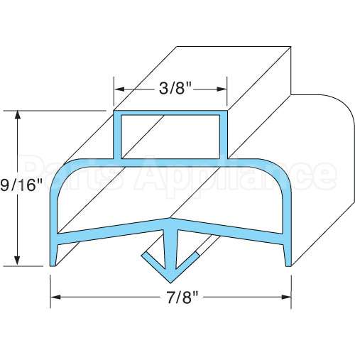 1701062 Compatible Delfield Door Gasket 7-1/8" X 29"