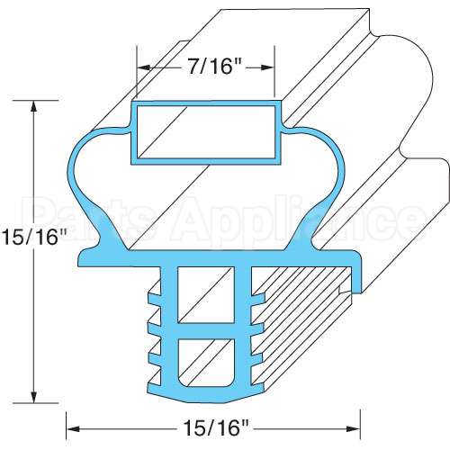 1701184 Compatible Delfield Door Gasket 21 7/8" X 24"