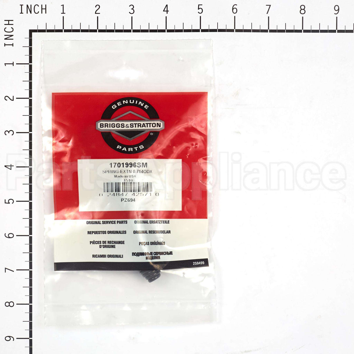 1701996SM Briggs & Stratton Spring-Extn 0.714Odx