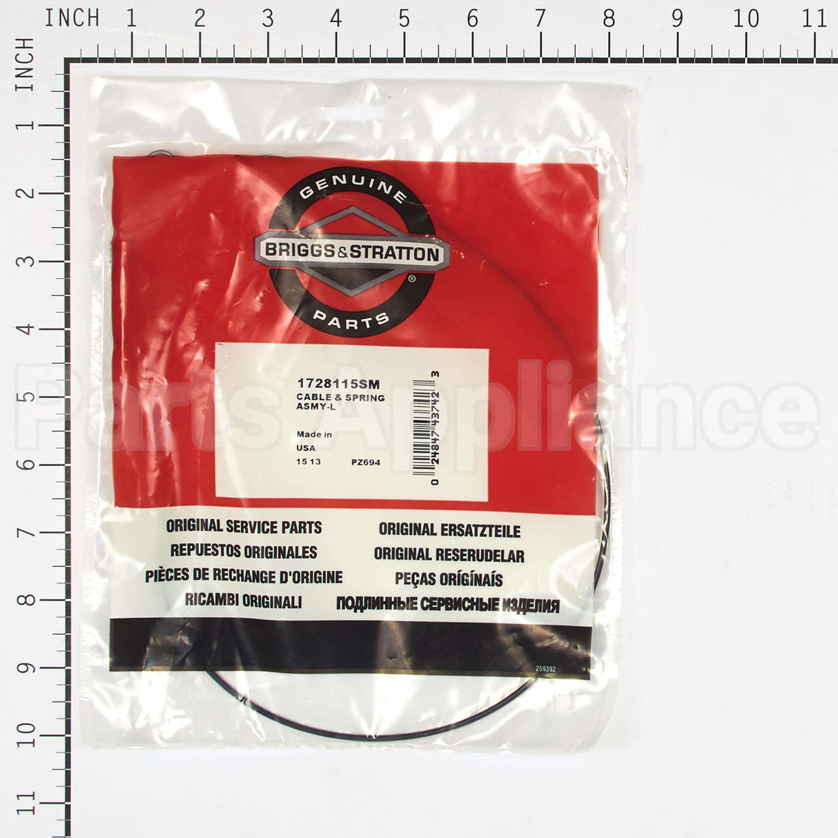 1728115SM Briggs & Stratton Cable & Spring Asmy-L