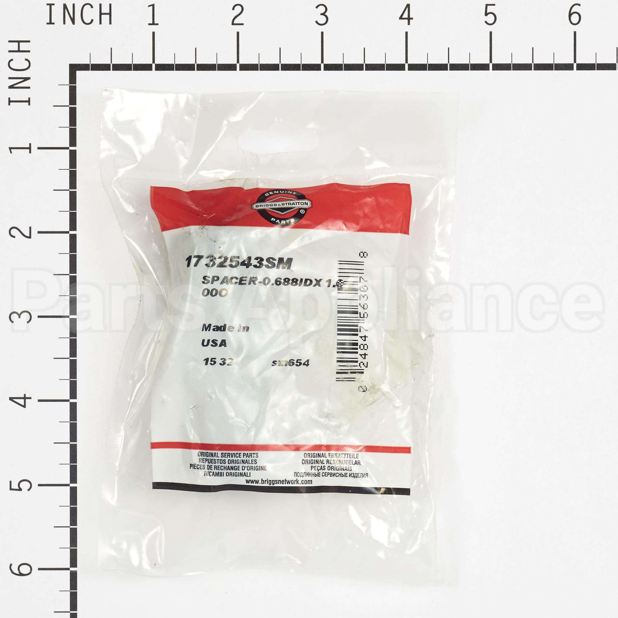 1732543SM Briggs & Stratton Spacer-0.688Idx1.000O