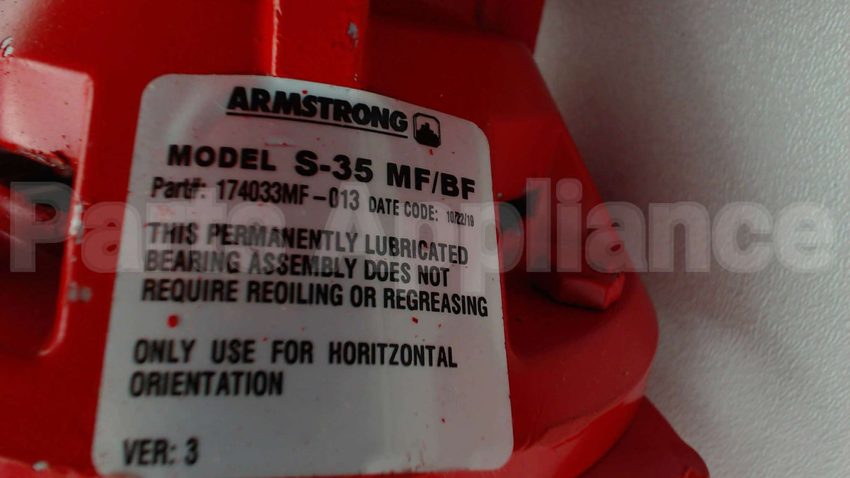 174033MF-013 Armstrong Fluid Technology S-35Bf Ci Body Nfimpellr 1/6Hp