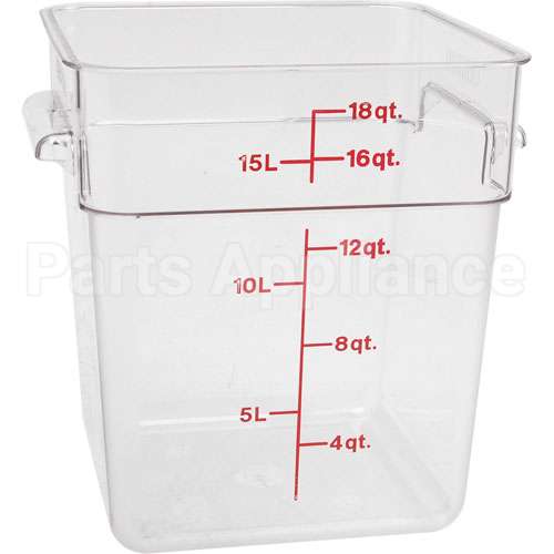 18SFSCW Compatible Cambro Container Sq Clear 18Qt