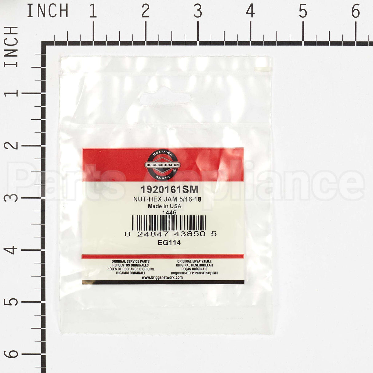 1920161SM Briggs & Stratton Nut-Hex Jam 5/16-18