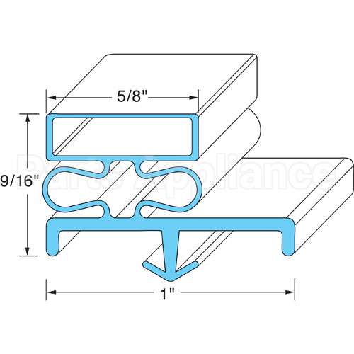 2-723 Compatible Continental Door Gasket 21-3/8" X 60-1/2"