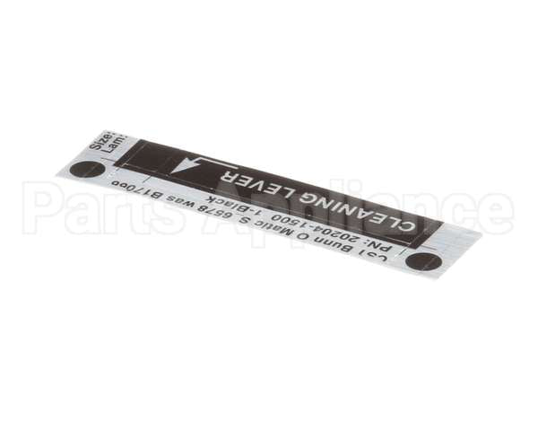20204.1500 Bunn Decal, Cleaning Lever