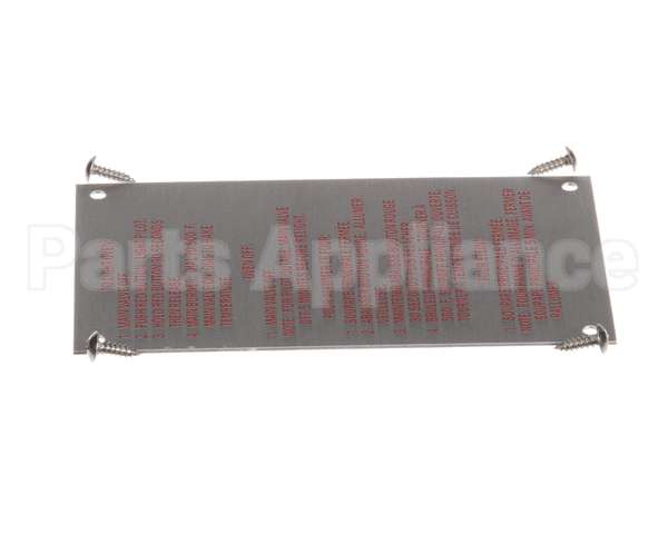 20326 Blodgett Lighting Instr Plate W/Screws