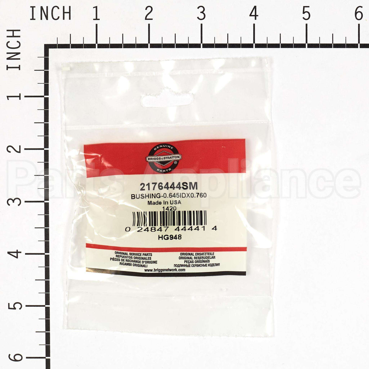 2176444SM Briggs & Stratton Bushing-0.645Idx0.760