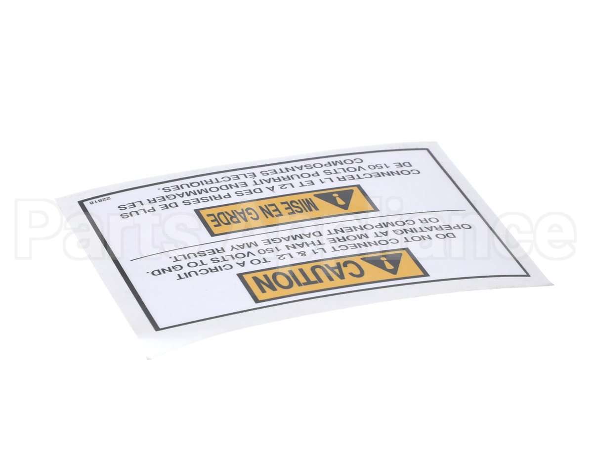 22818 Henny Penny Label-Caution V To Gnd Max