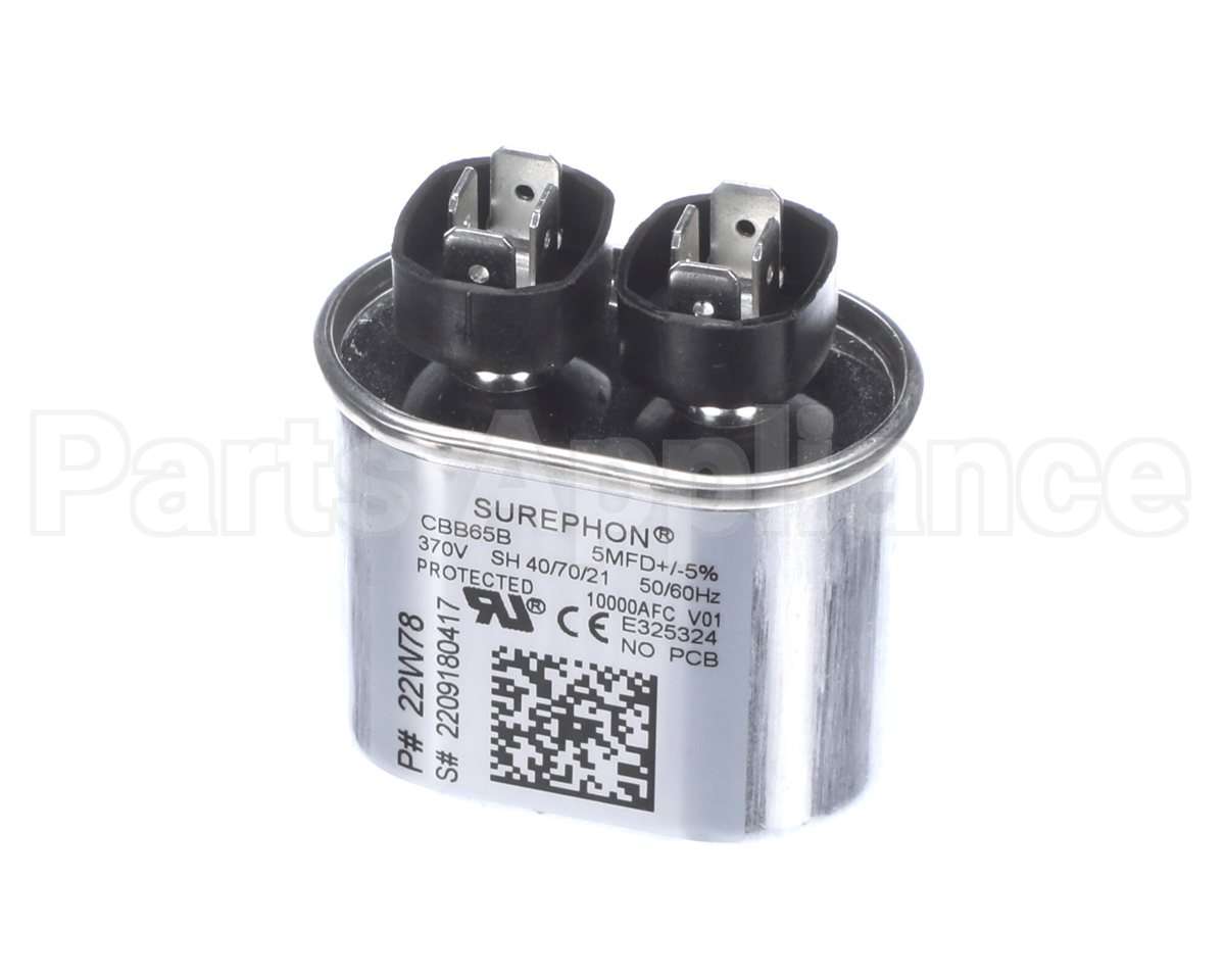 22W78 Lennox 5Mfd Capacitor 370V, Oval
