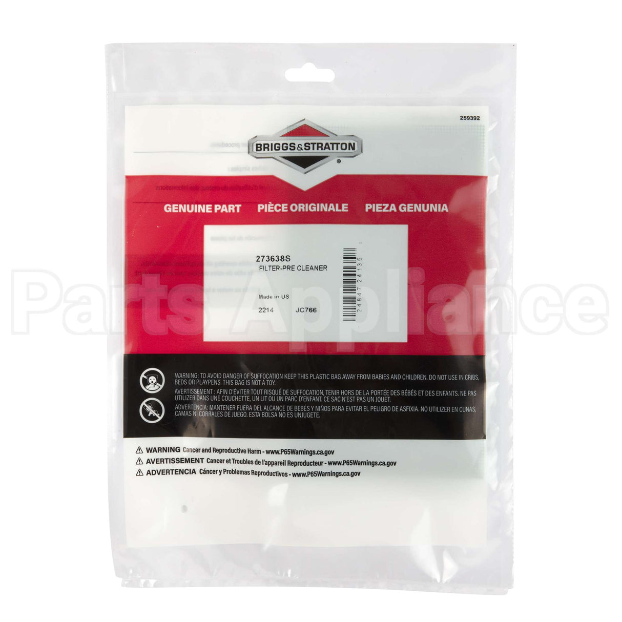 273638S Briggs & Stratton Filter-Pre Cleaner