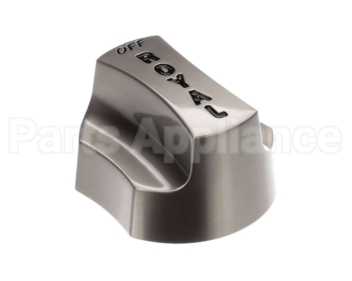 3095 Royal Range Nickel Plate Knob W/Black Letters