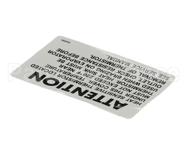 324594 Stoelting Decal Attention Heat Sensitive