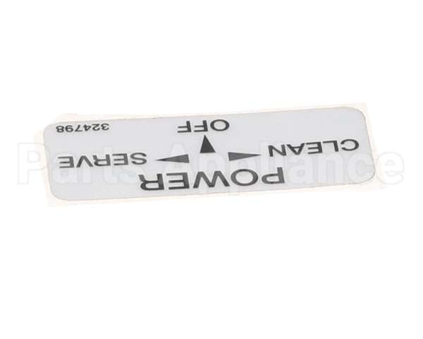324798 Stoelting Decal; Clean/Off/Serve