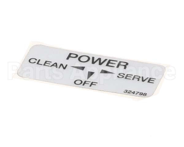 324798 Stoelting Decal; Clean/Off/Serve