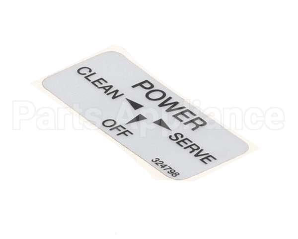 324798 Stoelting Decal; Clean/Off/Serve