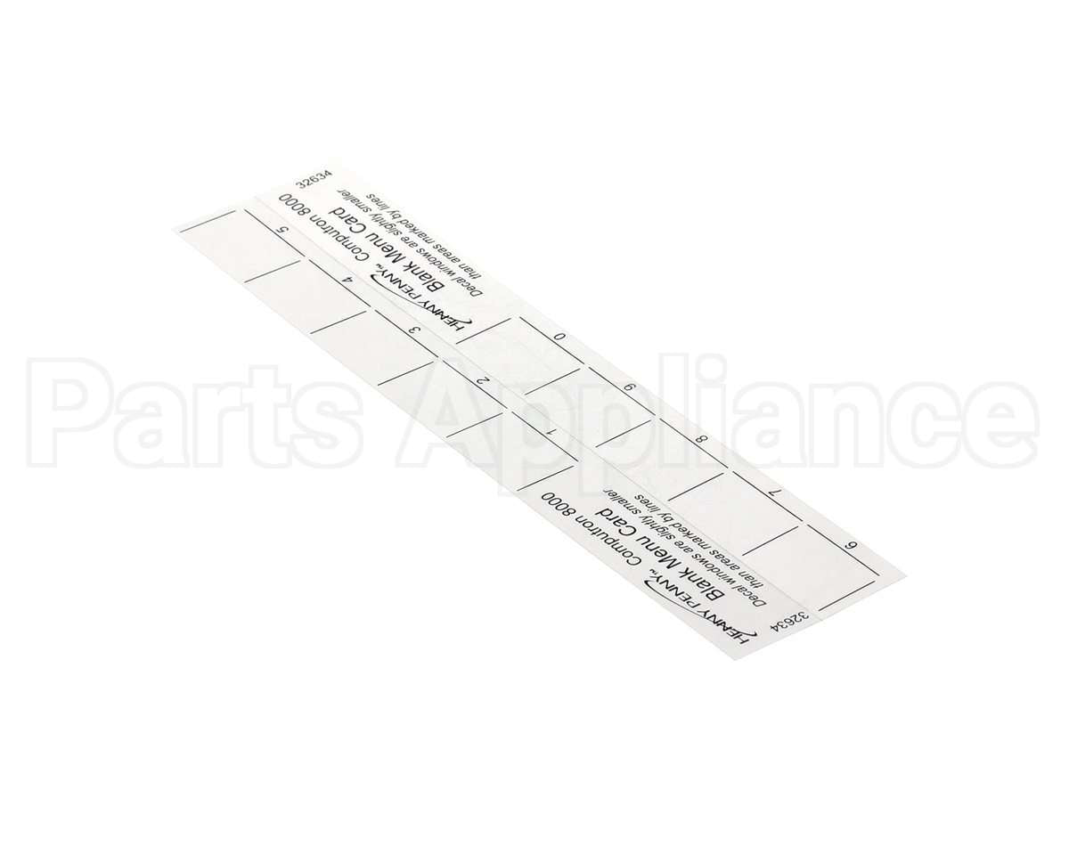 32634 Henny Penny Menu Card-C8000 Blank