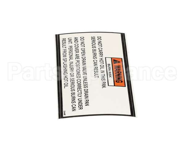 33448 Henny Penny Label-Drain Pan Warning