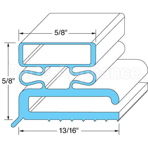 341-21461-00 Compatible Traulsen Door Gasket 6 7/8" X 23 3/8"