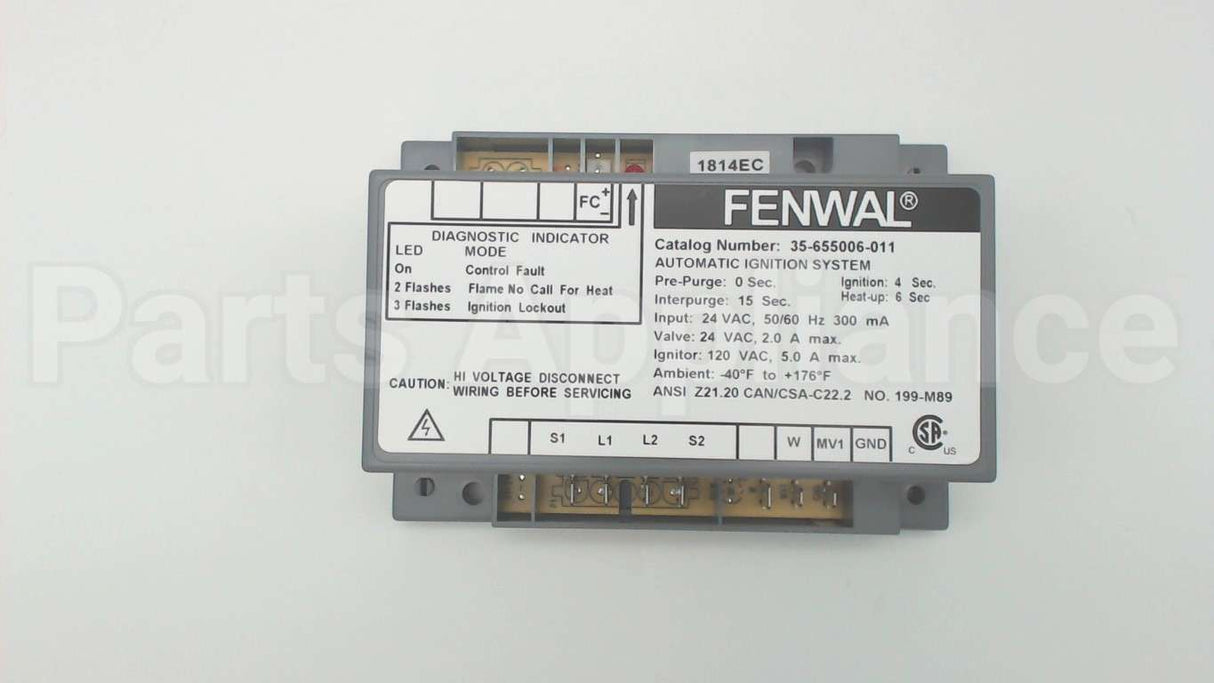 35-655006-011 Fenwal 120/240V No Pp 4S Tfi 3 Tries