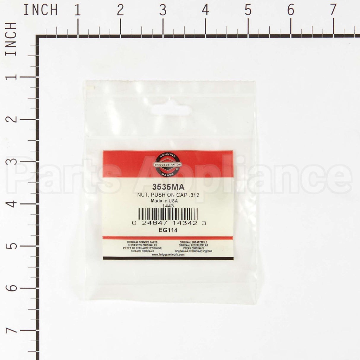 3535MA Briggs & Stratton Nut Push On Cap .312