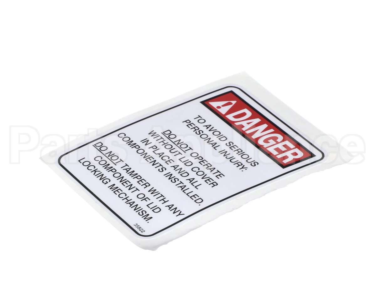 35822 Henny Penny Label-Lid-Danger