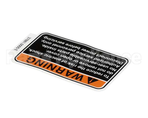 37881.0000 Bunn Decal, Warning No Svce Parts