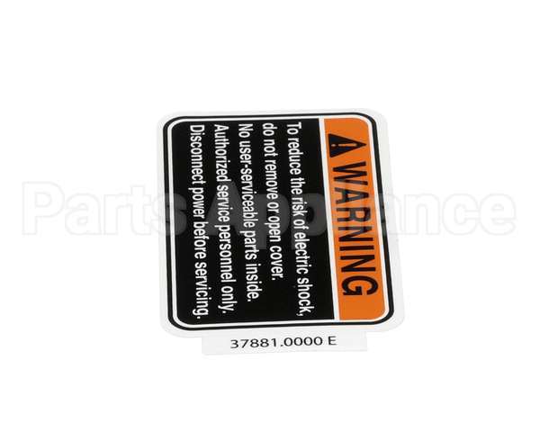 37881.0000 Bunn Decal, Warning No Svce Parts