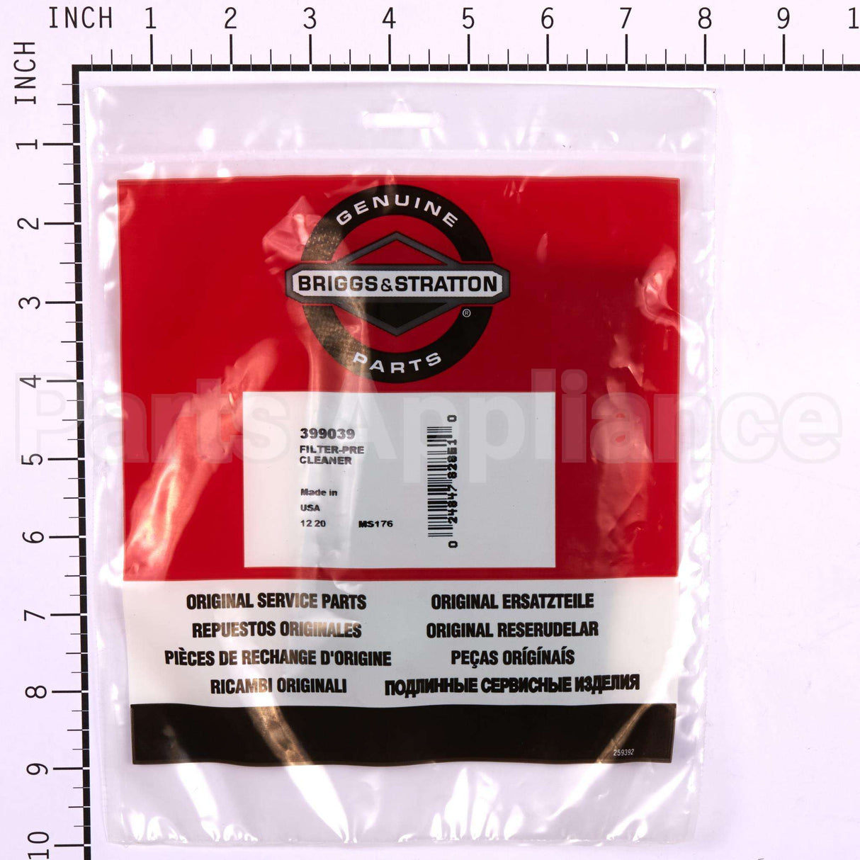399039 Briggs & Stratton Filter-Pre Cleaner