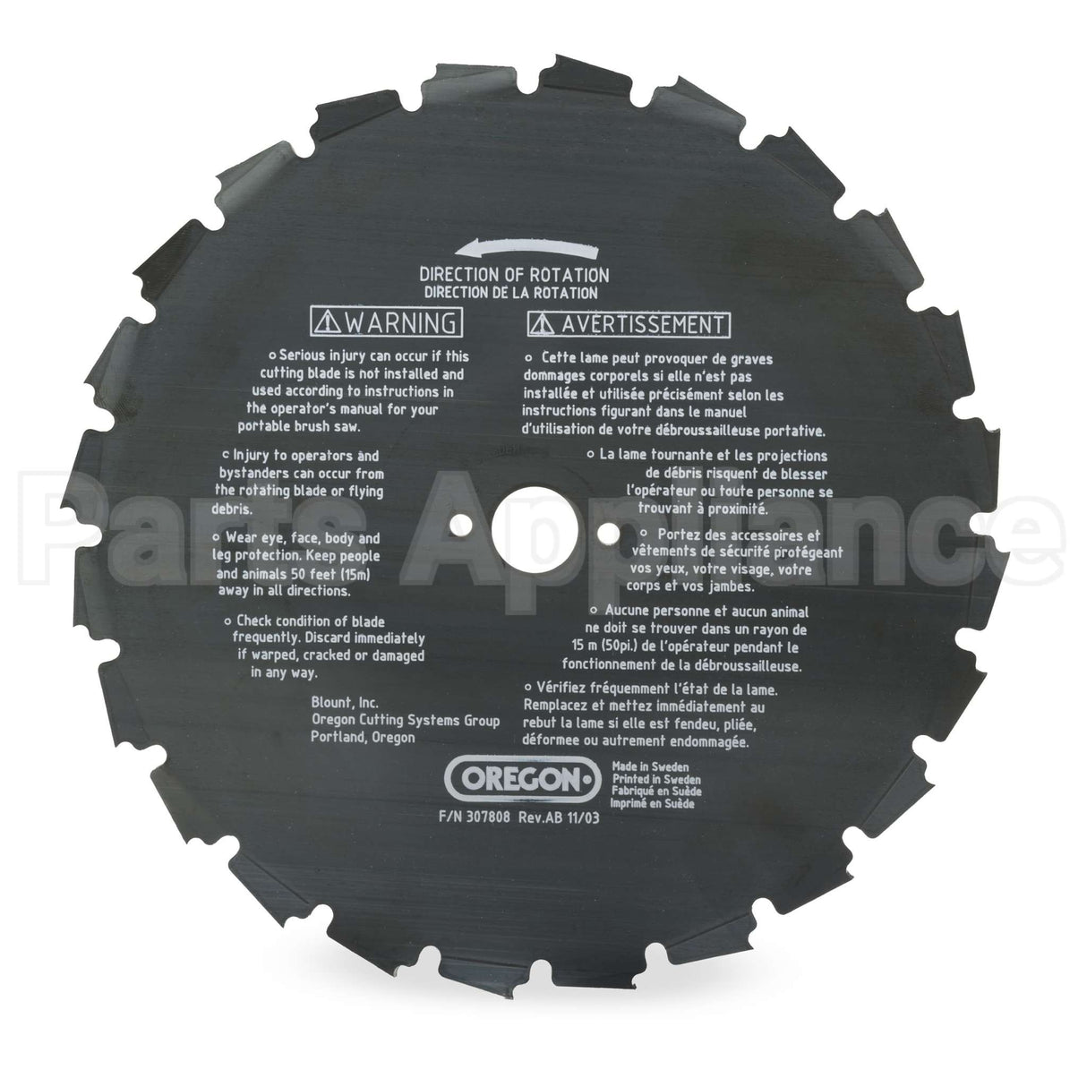 41-932 Oregon Eia Brush Blade 9In 24 Teeth 2