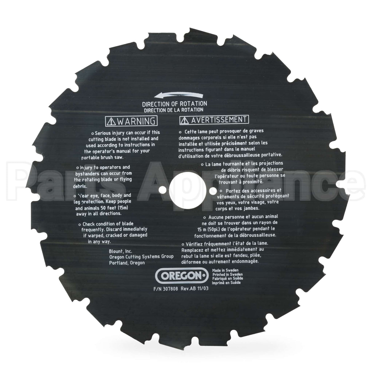 41-933 Oregon Eia Brush Blade 9In 24 Teeth 2