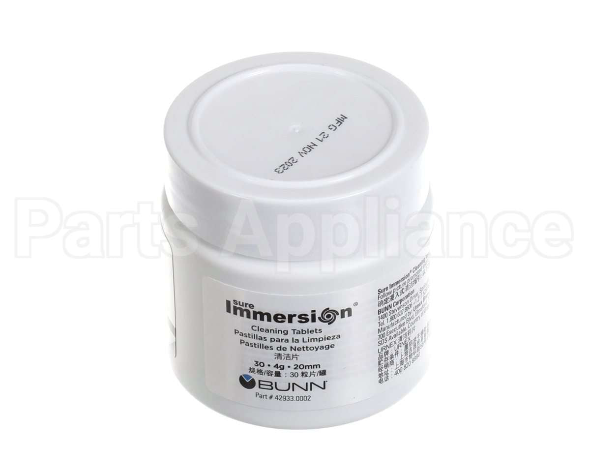 42933.0002 Bunn Tablet, Cleaning 1 Jar Sure Immersion