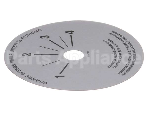 4400349 Univex Label,Srm20-40 Speed Control (98)(P)