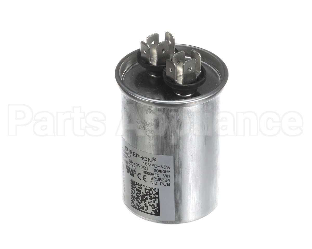 46W18 Lennox Run Capacitor, 15 Mfd, 370V, Round