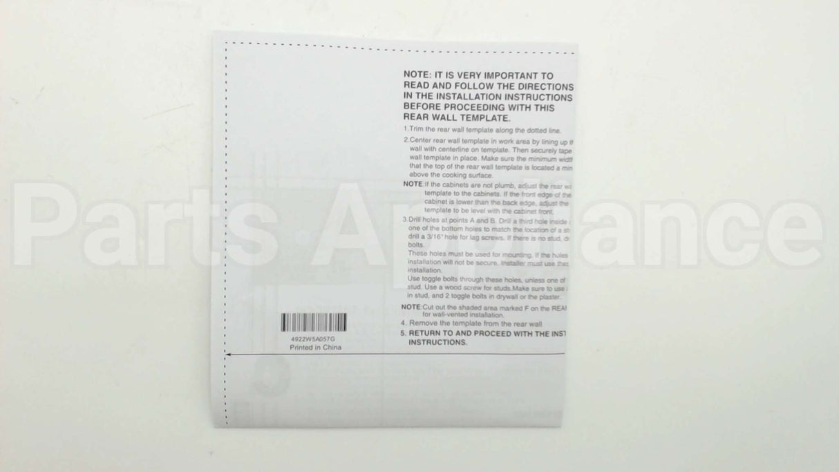 4922W5A057G LG Card,Template