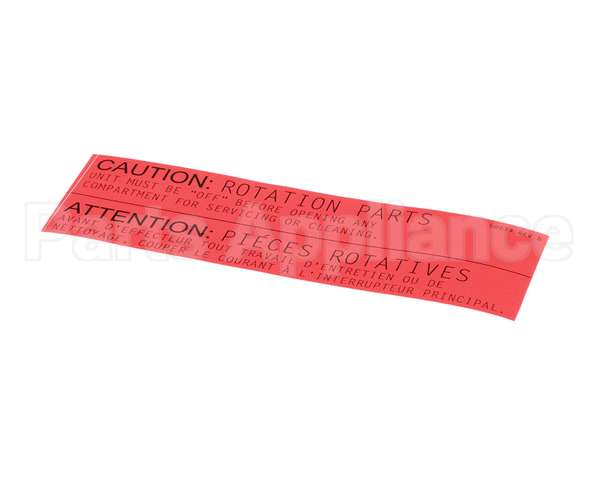50039 Middleby Label,Caution Rotating Pt Us/Can