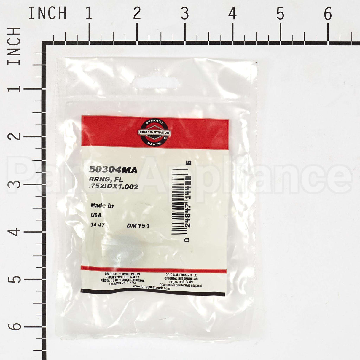 50304MA Briggs & Stratton Brng Fl .752Idx1.002