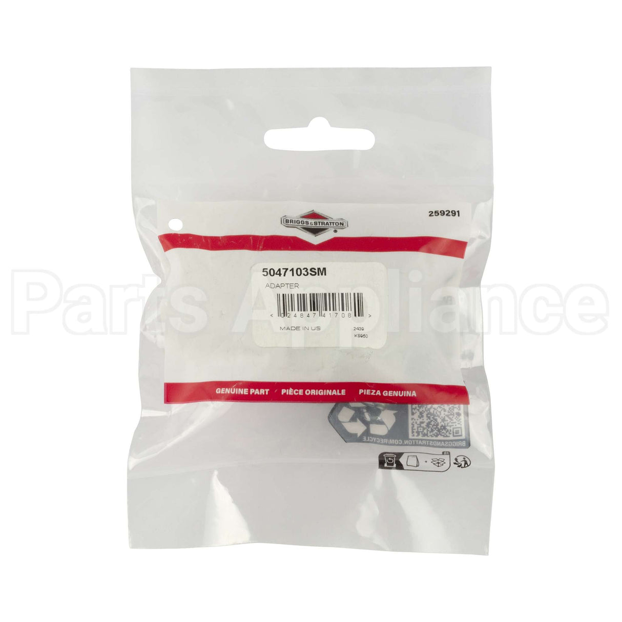5047103SM Briggs & Stratton Adapter Caster Axle